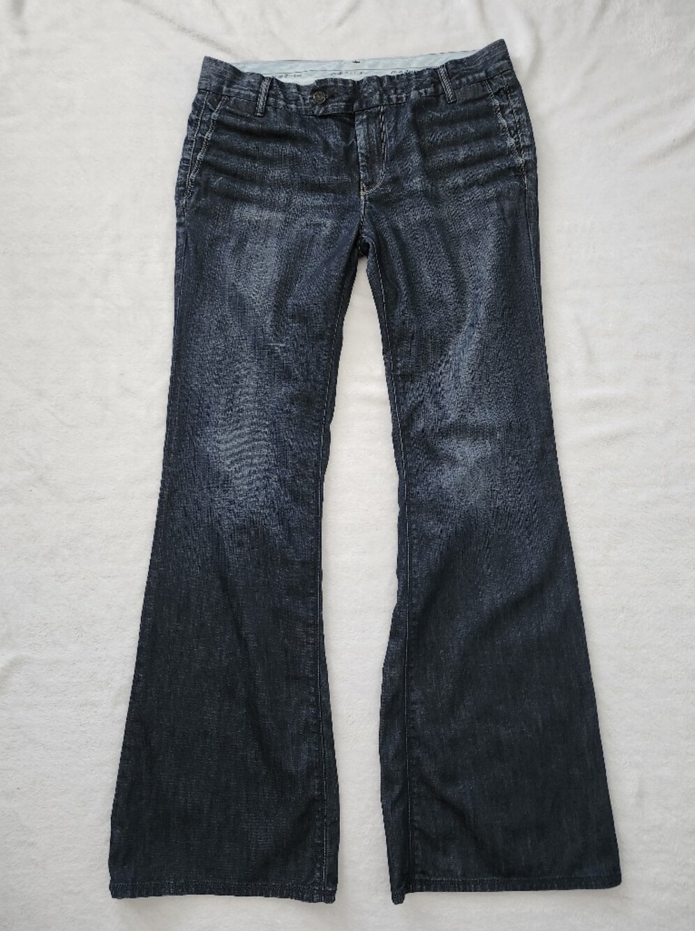 Vintage 7 for All Mankind Washed Fade Y2K Indigo Blue Low Rise Flare Jeans 31